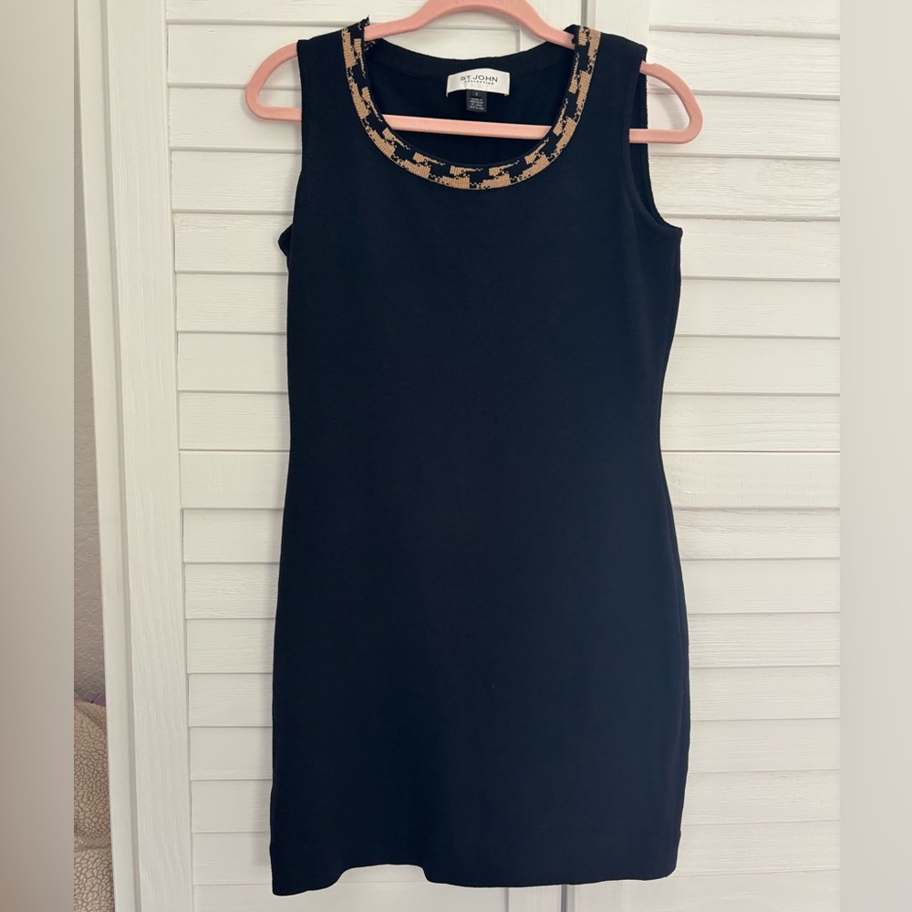 St John Collection Santana Knit Black Dress 6